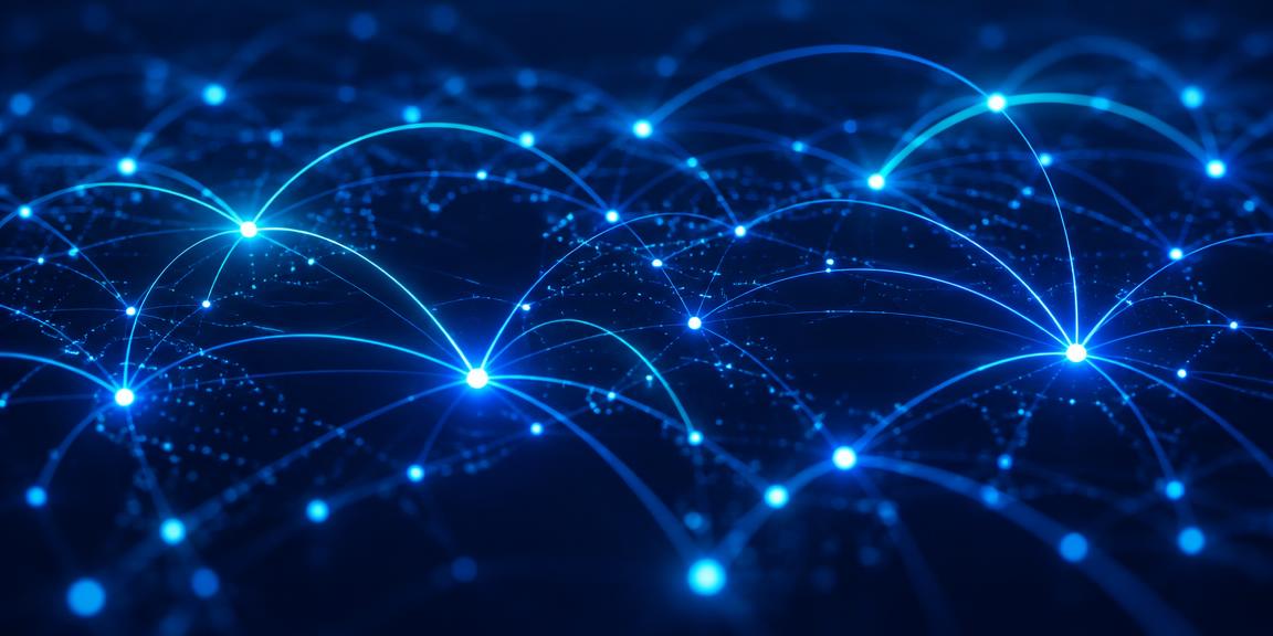 Glowing network of connections between destinations